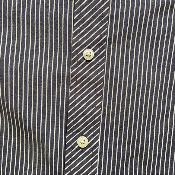 XXL Men Dress Shirt Long Sleeves Quick Dry All Day CoolMax Poplin Striped - Picture 8 of 9